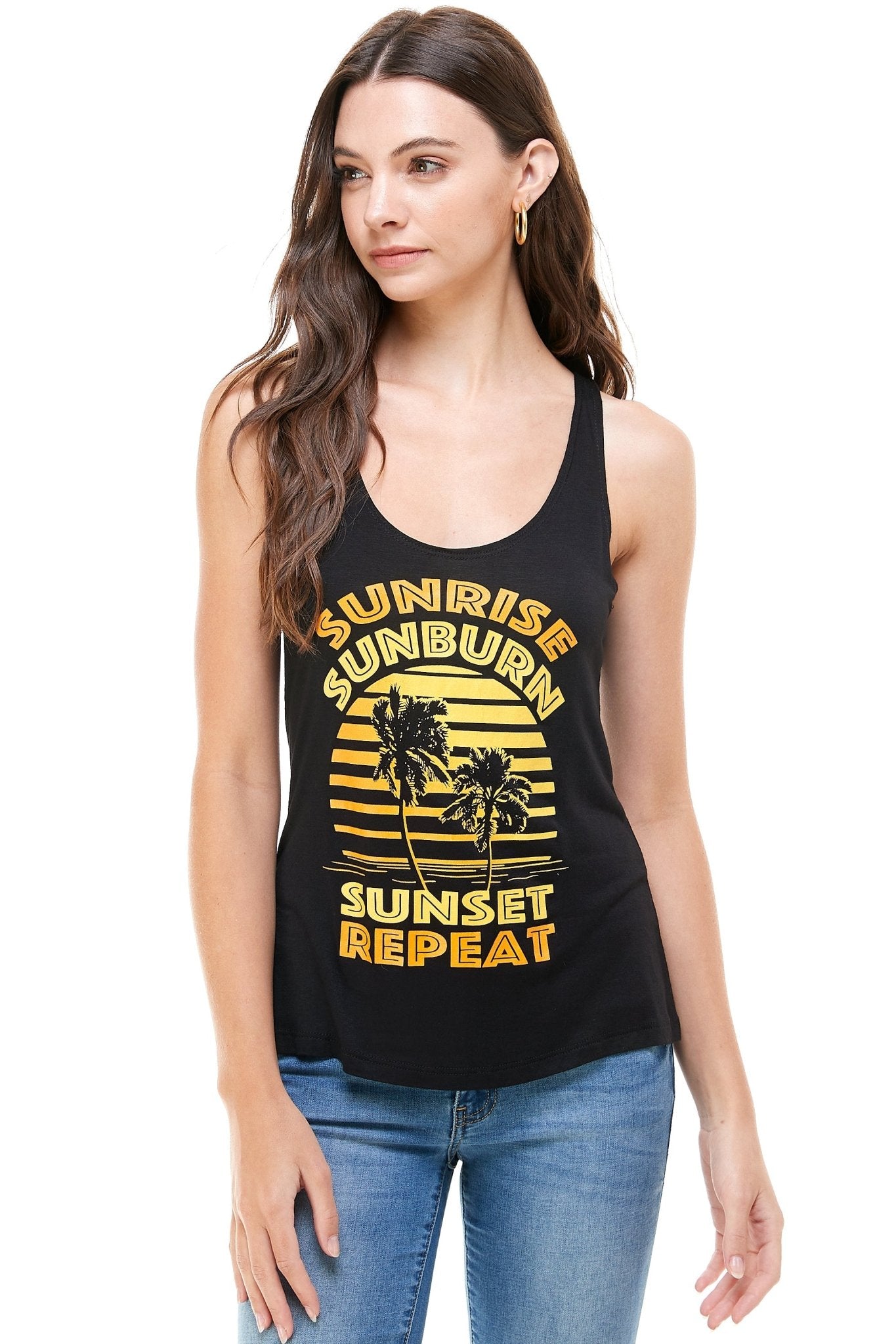 SUNRISE SUNBURN SUNSET REPEAT TANK TOP
