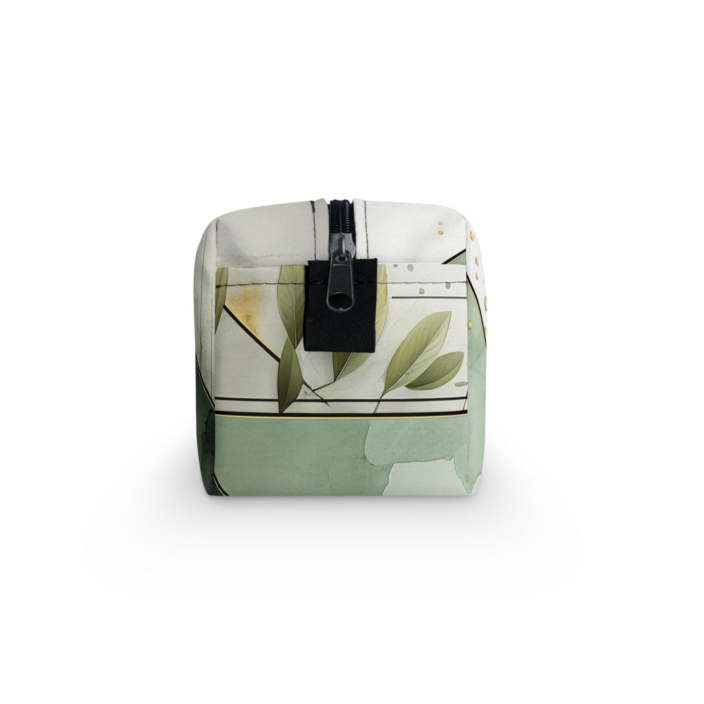 Travel Accessories Pouch Bag - Olive Green Mint Leaf Geometric Print