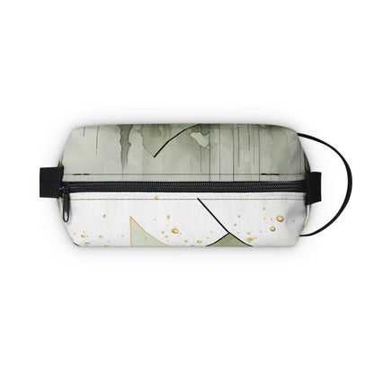 Travel Accessories Pouch Bag - Olive Green Mint Leaf Geometric Print